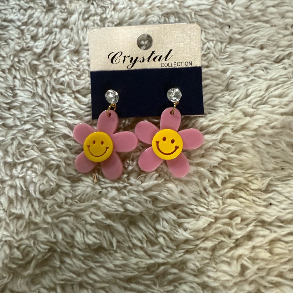 Pink Flower Earrings for Kids or fun adults!